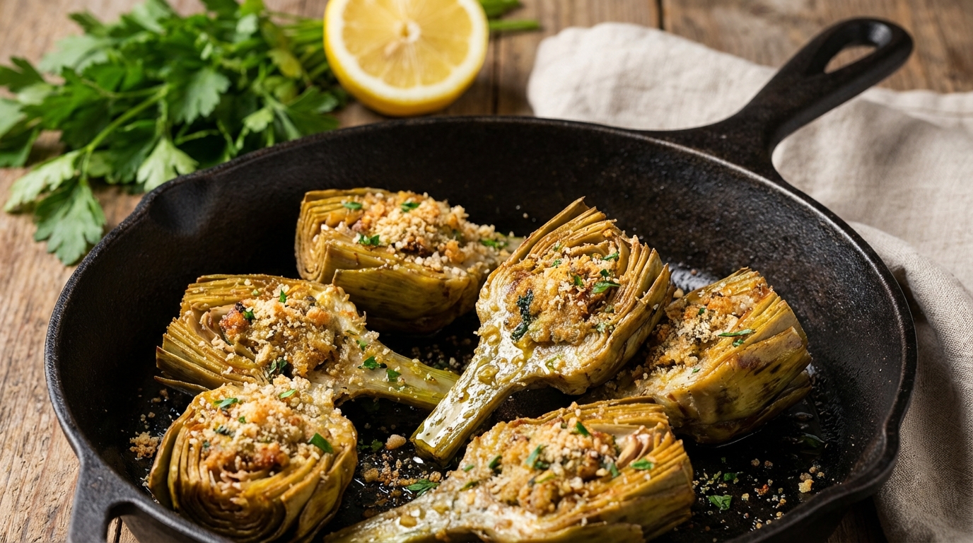 scopri il segreto per preparare carciofi ripieni in padella con un ripieno morbido e saporito. una ricetta semplice e gustosa per sorprendere tutti a tavola.