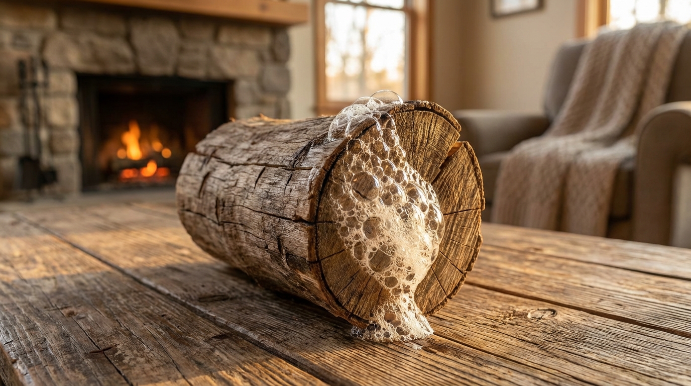 scopri il trucco del detersivo per piatti per verificare rapidamente se la tua legna da ardere è asciutta e pronta per l'inverno, garantendo un fuoco efficiente e senza fumo.