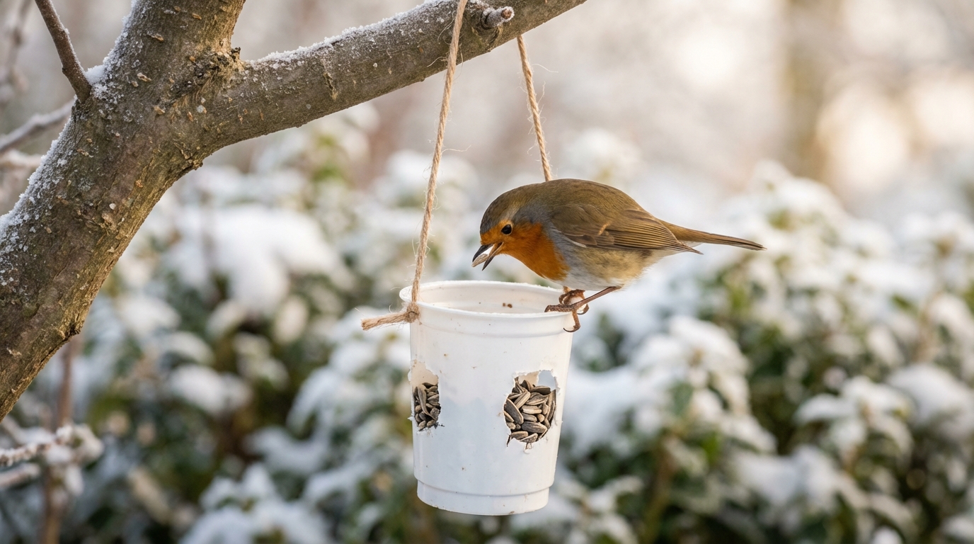 non gettate via questo vaso di plastica: durante l'inverno gli uccelli lo utilizzano disperatamente come rifugio. scoprite come trasformarlo in una dimora accogliente per i vostri amici piumati.