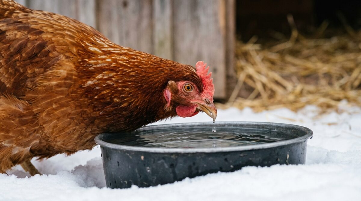 scoprite perché una gallina che beve meno in inverno può rapidamente causare problemi di salute e come prevenire queste difficoltà per mantenere il benessere del vostro pollame.
