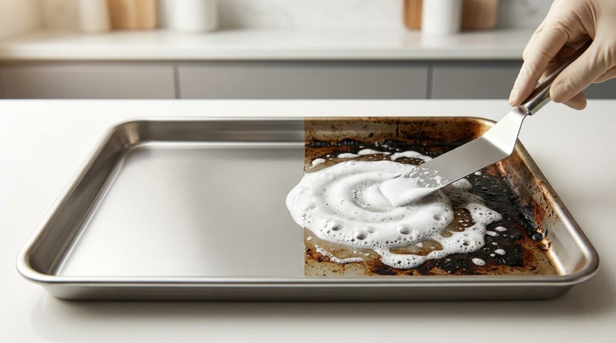 scopri come recuperare la teglia da forno nera di grassi bruciati con una miscela di 2 ingredienti, senza strofinare, in soli 30 minuti.
